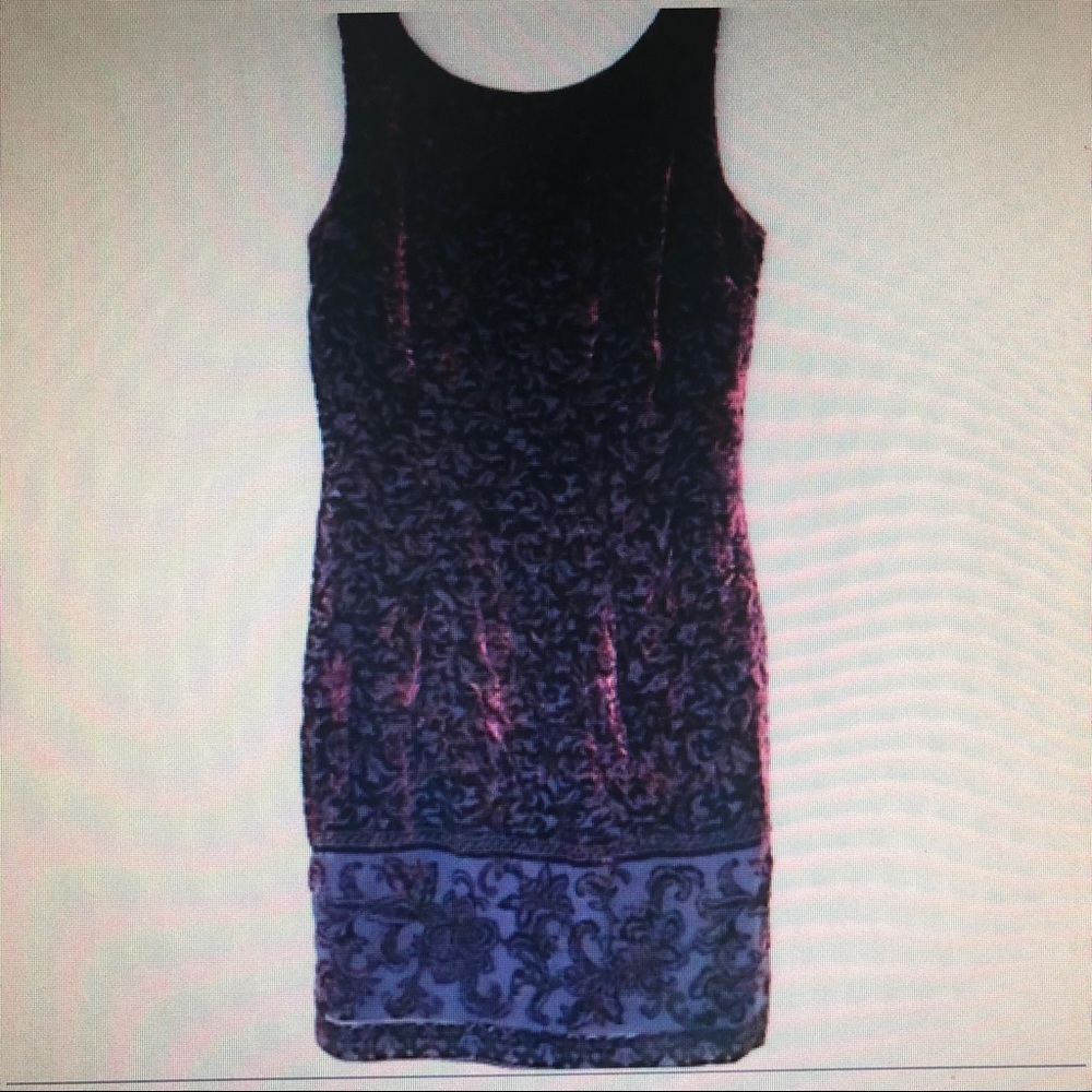 Moda Int'l Flocked Velvet Sleeveless Dress Size 10